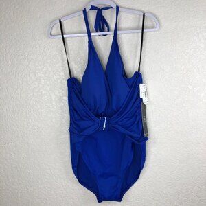 NWT Magicsuit Angelina Cobalt Blue Belted One Piece Swimsuit Size 16